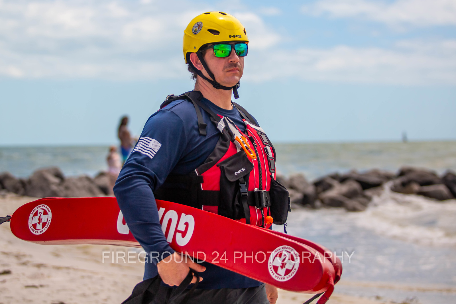 Firefighter Participating in Fire Rescue Training